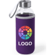 Botella de agua personalizada de cristal con funda (420 ml) morado