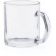 Taza de cristal transparente personalizada por 1 cara (350 ml)