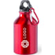 Botella deportiva personalizada de aluminio con mosquetón (300 ml) rojo