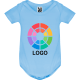Body de manga corta de algodon peinado de niño Honey Roly azul celeste
