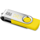 Memoria USB giratoria para bodas (mínimo 100 unidades) amarillo