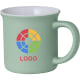 Taza de cerámica vintage colores mate impresa en media taza (300 ml) verde