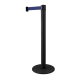 Poste separador negro con cinta extensible hasta 3 M y personalizada azul