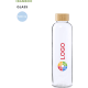 Botella eco de cristal con tapón de bambú personalizada (500 ml)