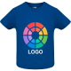 Camiseta manga corta 100% algodon peinado de niño Baby Roly azul royal