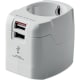 Adaptador cargador de viaje de 3 polos blanco