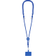 Lanyard de poliéster para smartphone con mosquetón metálico azul