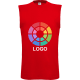 Camiseta sin mangas personalizada de corte amplio de hombre sleeveless B&C 145 rojo