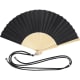 Abanico bambú poliéster con cordón ajustable negro