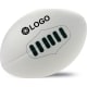 Balon de rugby antiestrés personalizado con costuras grabadas blanco