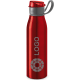 Botella de agua de aluminio con tapón adherido y cinta (650 ml) rojo