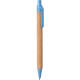 Bolígrafo eco de corcho natural y caña de trigo personalizado azul claro