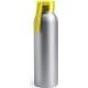 Botella de agua de aluminio con acabado plateado (650 ml) amarillo
