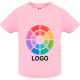 Camiseta manga corta 100% algodon peinado de niño Baby Roly rosa palido