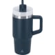 Taza térmica acero inox reciclado con tapa y pajita (450 ml) azul marino