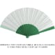 Abanicos de plástico personalizados a todo color blanco/verde