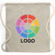 Mochila de cuerdas personalizada algodón reciclado 100% y 120 g/m² beige