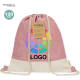Mochila eco algodón reciclado 120 g/m2 base y cuerdas color natural