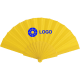 Abanico de plástico personalizado y varillas de color a juego amarillo