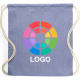 Mochila de cuerdas personalizada algodón reciclado 100% y 120 g/m² azul
