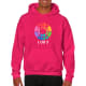Sudadera con capucha heavy blend Gildan 270 rosa heliconia