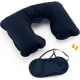 Set almohada, antifaz, tapones para los oídos azul marino