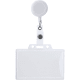 Identificador extensible transparente con lanyard personalizado  blanco