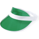 Visera personalizada de PVC con protección UV y cinta elástica verde