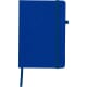 Bloc de notas PU reciclado con cierre elástico y marca páginas 21 x 14,7 cm azul