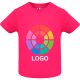 Camiseta manga corta 100% algodon peinado de niño Baby Roly roseton