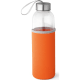 Botella de agua personalizada de vidrio con funda (520 ml) naranja