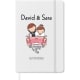Libreta de tapa rígida con goma para boda 21 x 14 cm blanco
