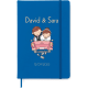Libreta de tapa rígida con goma para boda 21 x 14 cm azul royal