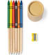 Estuche 13 piezas con 6 ceras de colores 6 lápices y sacapuntas