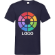 Camiseta manga corta personalizada cuello pico V Valueweight Fruit Of The Loom 165 azul marino