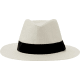Sombrero en paja de papel blanca ajustable y personalizado alrededor de cinta blanco