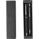Set de bolígrafo y roller personalizado de aluminio con caja a juego negro