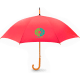 Paraguas con mango de madera personalizado apertura automática rojo