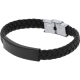 Pulsera piel sintética y acero inox publicitaria con cierre seguro negro