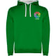 Sudadera con capucha bicolor de doble tejido de niño Urban Roly 280 verde pradera/blanco