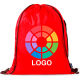 Mochila personalizada de cuerdas autocierre RPET con bolsillo lateral rojo
