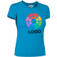 Camiseta básica manga corta  de mujer tiffany Valento 200 azul tropical