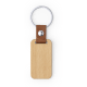 Llavero personalizado de madera y polipiel con remache cromado