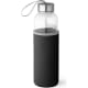 Botella de agua personalizada de vidrio con funda (520 ml) negro