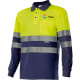 Polo bicolor alta visibilidad de manga larga Velilla amarillo fluor/marino