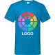 Camiseta manga corta personalizada cuello pico V Valueweight Fruit Of The Loom 165 azul azure
