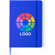Bloc notas publicitario ecológico en RPET con banda elástica 14.7 x 21 cm azul