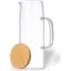 Jarra personalizada 1,25 L de cristal borosilicato y tapón de bambú 