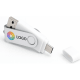 Memoria USB OTG con conexión USB-A y USB-C (mín. 100) blanco