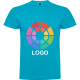Camiseta manga corta 100% algodón de niño Braco Roly 180 azul turquesa